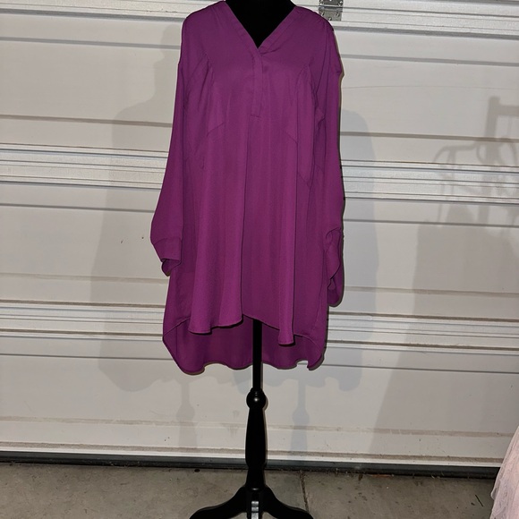 Torrid Plum Harper 3/4 Sleeve Blouse 6X - Picture 2 of 3